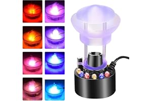 SGZIOO Nebulisator ultraljud nebulisator, 12 LED-nebulisator halloween, ultraljud dimutrustning med stänkskydd, dimmaskin mini för halloweenpumpkin, häxkittel, fontän, damm, stenträdgård