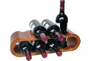 JAC & MOK Hardwood Wine Rack Storage -Wine bottle storage - wine Holder Stand - Freestanding Wine Rack for Countertop (8 Bottles with a hold)