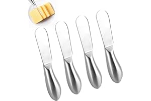 TDUNSYA Juego de Cuchillos Esparcidor, 4 Piezas Cuchillo de Mantequilla, Cortador Mantequilla Acero Inoxidable, Esparcidor Mantequilla, Cuchillos de Mantequilla para Mantequilla, Queso, Mermelada 13.3cm