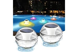 SGZIOO Pack of 2 Floating Pool Lighting Solar, Floating Solar Lights, 3 Modes Pool Lights Floating Solar, Waterproof Floating Lights, Swimming Balls Pond for Pond Fountain