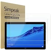 Simpeak 2-Packs Screen Protector Compatible for Huawei MediaPad T5 10, Premium Tempered Glass Complet Bubble Free/HD/Anti-fin