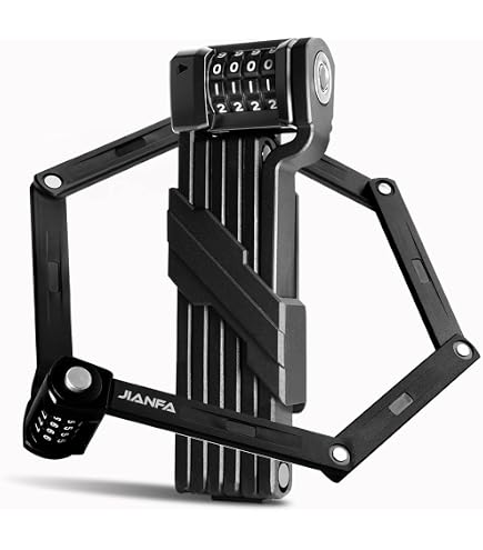 Semptec Urban Survival Technology E-Bike Bicycle Lock: Pack of 2 Folding Lock with 4-Digit Combination Code, 3.5 mm Steel, 82 cm (Bicycle Lock with Frame Holder, Numbers, Scooter) Sports & Outdoors