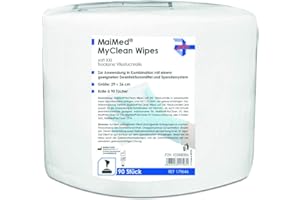 MaiMed MyClean Wipes soft XXL, Trockene Vliestuchrolle, Inhalt: 90 Stück mit 42 g/m2, Größe XXL-Tuch: 29 x 26 cm