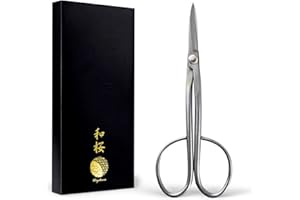 Wazakura Yasugi Stainless Steel Made in Japan Twig Bonsai Scissors 8.27" (210 mm), Japanese Garden Pruning Snip Tools Shears, Flower Herb Trimming Shears (Yasugi Stainless Steel Twig Scissors)