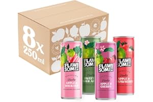 Flawsome! Lightly Sparkling Juice – No Added Sugar, 100% Cold-Pressed Wonky Fruit, Guilt-Free Fizzy Drink – Perfect for Refreshment or as a Mixer (8 x 250ml)