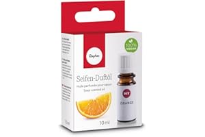 Rayher 34255000 Hobby Seifen Duftöl (100% vegan, in Glasflasche mit Kindersicherheitsverschluss, hautpflegende und wohltuende Wirkung) Orange, 10 ml
