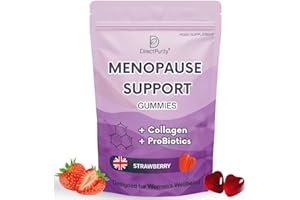DIRECTPURITY Menopause Support Gummies with Collagen & Probiotics – Sage, Red Clover, Ashwagandha, Lions Mane, Biotin & Hyaluronic Acid – Vitamin B6, D3, C, Zinc & Magnesium – 60 Gummies