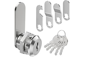 LXYANW Briefkastenschloss 16mm mit 5 Schlüssel und 5 Verschiedene Schlossplatten, Möbelschloss, Schrankschloss, Spindschloss, Durchmesser 18mm Drawer Lock, Hebelschloss für Cupboard, Schranktüren