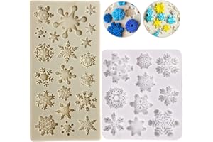 Limeow Stampo Silicone Fiocchi di Neve 2 Pezzi Silicone stampi Fiocco di Neve Christmas stampini in Silicone Natale Sapone in Silicone stampini per Caramelle Cioccolato cubetti di Ghiaccio