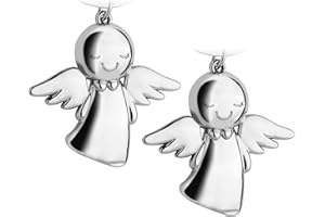 Legezon Schutzengel Schlüsselanhänger,Niedlicher Engel Anhänger aus Metall,Deine Auto Partner,Glücksbringer Anhänger,Geschenk Auto Führerschein,Zinklegierung, Glänzend Verchromt, Hoch 4 cm