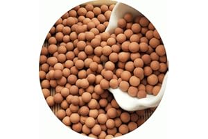 Fuwok 1kg Clay Pebbles Gardening Ceramsite, Mini Hydroponics Clay Pebbles,Hydro Ceramsite Balls(3-4mm, Earth-Red)