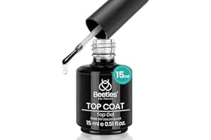 ‎BEETLES GEL POLISH Beetles No Wipe Top Coat - 15 ml Klar Farbe Überlack für Gel Nagellack Glänzendes Finish und lang anhaltendes Soak-Off-Nagel-Lampengel Christmas Maniküre