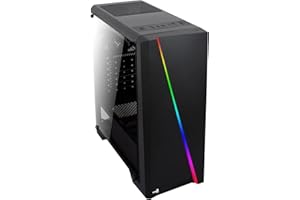 Aerocool CYLON, Caja Ordenador ATX, LED RGB Flow Frontal + Ventana Lateral, Negro