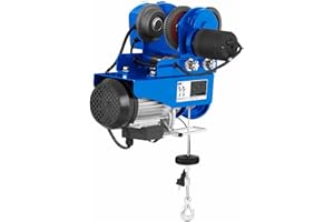 MSW MOTOR TECHNICS MSW PROCAT 300 Chariot Porte-Palan Treuil Électrique (160 W, Capacité de 300 kg, Alimentation 230V/5,1 A, Moteur Électrique de 1 300 W, Câble avec Dispositif De Réduction De Tension)
