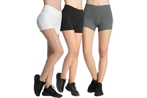 4How Short de Sport Femme en Coton Taille Haute Anti-Transparent Confortable Respirant Yoga Fitness Course à Pied Cyclisme Entraînement Boxer Quotidien