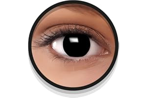 FXEYEZ Farbige Kontaktlinsen Halloween Schwarz, 2 Stück (1 Paar), Ohne Sehstärke, leicht einzusetzende schwarze Linsen, 2 x farbig black witch Kontaktlinse für Cosplay, Karneval, Fasching
