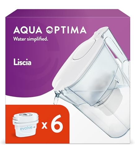 Aqua Optima Carafe Filtrante Oria, avec 1 cartouche filtrante Evolve 30 jours,capacité de 2,8