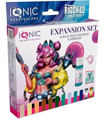 Ammo Ionic Set Scuro | Include Tutto Il Necessario Per Dipingere Il Nero Senza Problemi In Vari Materiali, Acrilico, Multicolore, 20 Ml