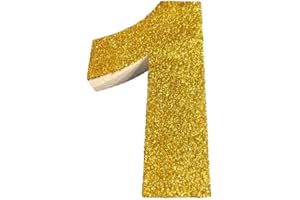 DecoPorex - PURINA Zahlen aus Polystyrol 20 cm hoch, 3 cm dick für Jahrestage, Geburtstage und Feiern und Veranstaltungen. (1, Gold)