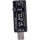 Hellery USB Metre Gerilim Akım Pil Voltmetre Ampermetre, 3'&uuml; 1 Arada Siyah