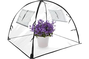 LEKEFETO Mini serra: serra pop-up, piccola 56 x 56 x 56 cm, in PVC, trasparente, per piante e piante