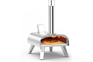 BIG HORN OUTDOORS Pizza Ovens Wood Pellet Pizza Oven Wood Fired Pizza Maker Portable Stainless Steel Pizza Grill