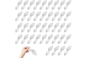 LIAMEPH Double Sided Plastic Spoons 40 PCS 5ml/2.5ml Double Sided Spoon Medicine Spoons Reusable Plastic Medicine Spoons for Medicines Grain Powder Milk Powder Coffee Powder Washing Powder (White)