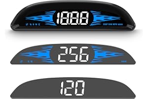 AMROOLOO Samochód prędkościomierza GPS, pokazuje prędkość, prędkościomierz, przypomnienie o przekroczeniu prędkości i przypomnienie o zmęczeniu jazdy, kompatybilny ze wszystkimi samochodami,