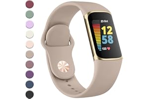 YLK Bracelet pour Fitbit Charge 5 / Fitbit Charge 6 Bracelet Femme Homme Bracelet de montre de sport amélioré en silicone Bracelet de rechange réglable pour Fitbit Charge 5 / Charge 6 Bracelets