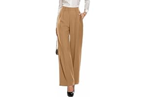 PrinStory Pantalon habillé pour femme - Pantalon de travail taille haute pour femme