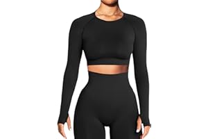 Navneet Women Long Sleeve Gym Tops Gym Crop Top Compression Workout Top Pilates Yoga Tops Running Sports Fall Outfits