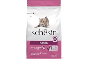 Schesir Kitten, Alimento Secco per Cuccioli di Gatto, Completo e Bilanciato, Ricco in Pollo, con Vitamine Aggiunte, Cruelty Free, 1,5 kg