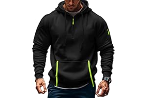 MEDUOLA Sweat à Capuche Homme Pull Homme Zippé Manches Longues Couleur Unie Sweatshirt épais Poche Kangourou Sweat pour Hiver et Automne