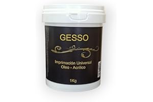 Artespray - Imprimación Gesso Blanco 1Kg Para Oleo-Acrilico, Preparador de Superficies como Lienzos,Madera, Escayola