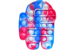NAYBLE Ultimate Push Pop Fidget Toy - Stress Relief Silicone - Safe and Non-Toxic for All Ages - Calm Anxiety and Restore Mood - Compact and Portable (Red-White-Blue)