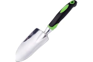 JINGBELUS Garden Trowel - Stainless Steel - Ergonomic Grip Hand Tools with Soft Rubberized Non-Slip Handle for Transplanting, Weeding, Moving and Smoothing Digging & Planting