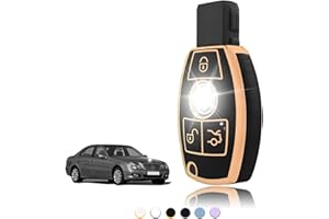 TOOMUME Coque Clé TPU, Etui Clé Étui Clé Adapté pour Mercedes Benz A/B/C/E/G/R/S Classe GLA GLC GLE GLK SLK CLA CLK CLS AMG W203 W204 W211 W212, Couvre Clef Cache Cle Voiture Telécommande - Smart Key