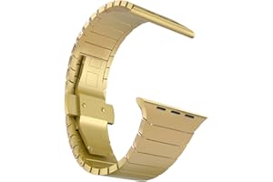 MaKTech Metalowa Opaska Na Nadgarstek,Bransoletka ze Stali Nierdzewnej,Kompatybilna z Applee Watch Series 10/9/Ultra 2/SE/8/7[2024] (46mm/45mm/44/49mm,Złoto)