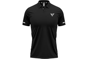 TORO ACTIVA Mens Polo T Shirt Lightweight and Breathable Quick Dry 3 Button Ribbed Collar Comfortable Short Sleeve Polo Shirt