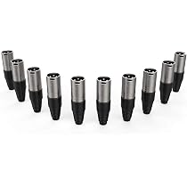 4 Connettori XLR HiFi Placcati Rodio Con Fibra Di Carbonio &ndash; Maschio/Femmina, Per Audio Casa E Auto, Garanzia A Vita
