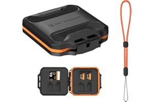 K&F CONCEPT Custodia per Schede SD, Scatola Porta Memory Card Impermeabile e Antiurto, 12 Slot per 8 Micro SD/TF e 4 SD SDXC SDHC, Astuccio Compatto con Cordino Antismarrimento