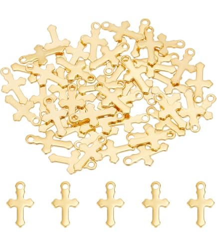 Breloques Perles Croix En Or, Collier De Bracelet Croix Rempli D'or 18 Carats Pour La Fabrication De Bijoux à Bricoler Soi-même Trou D'approvisionnement 2 Mm - France - 11