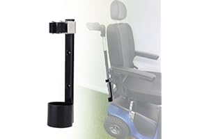 CHOYTONG Metal Cane Holder for Mobility Scooters & Power Chairs - Walking Stick Stand Support Accessories for Wheelchair, Walker