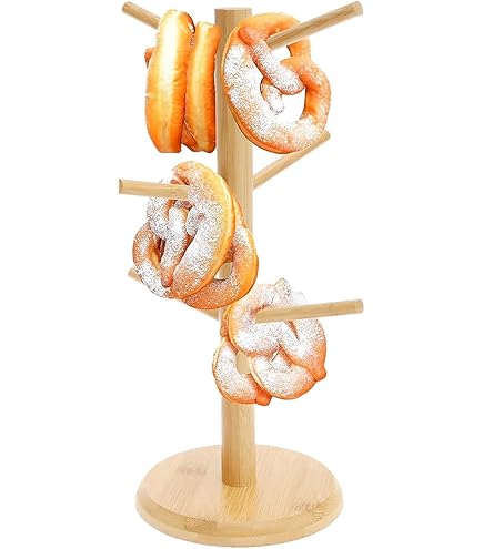 Harupink Brezelständer 2er Set - 35cm Holz Baum Mit 6 Armen