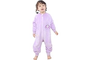 MONSTOYO Gigoteuse a Pied Surpyjama Bébé Fille Garçon, Hiver Flanelle Combinaison Pyjama Enfant Turbulette avec Jambes, Cartoon Manches Longue Dors Bien Grenouillère Sac de Couchage 0-6 Ans