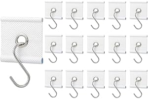 Kellegour Crochets pour Auvent RV Crochet en Forme de S,Crochet D'auvent de Camping Car,16 Pièces Crochet Auvent Camping Car Accessoires,pour Camping-Car,Caravane,Tente de Camping(Blanc)
