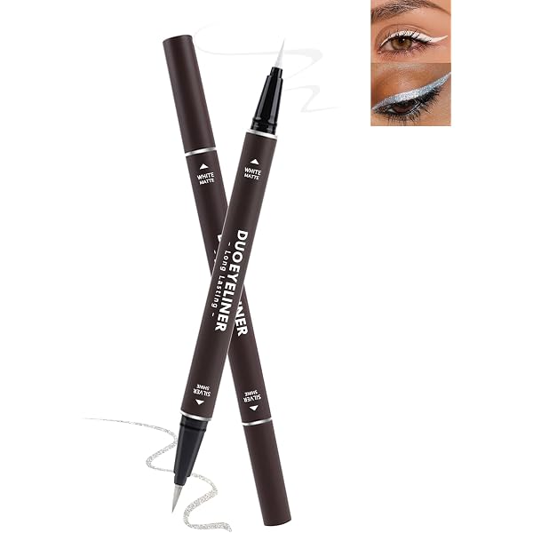 CCbeauty 2 Stück Doppelseitiger Eyeliner – Wasserfest, Mit Mattem & Glänzendem Ende, Für Präzise Linien & Glamour-Looks