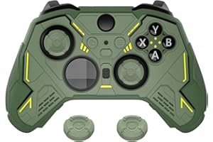 playvital Cover Skin per Xbox Elite Series 2 Core Controller, Custodia Silicone Antiscivolo Gommini per Xbox Elite Series 2 Joystick, Mecha Stellare, Verde Militare & Verde Corsa