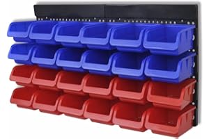 Tidyard Lot de 2 Etagères Bac à Bec Combinaison Murale (Bleu et Rouge)-Garage Atelier