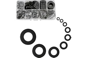 Lemiyoo Platta metallbrickor, 600 st svarta kolstålbrickor blandade set, metall runda brickor kit (M2/M2.5/M3/M4/M5/M6/M8/M10